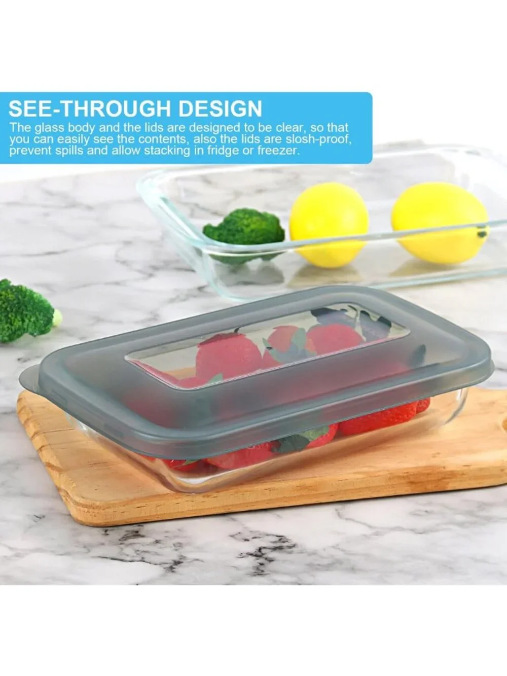 8-Piece Rectangular Glass Bakeware Set with Lids | Perfect for Lasagna